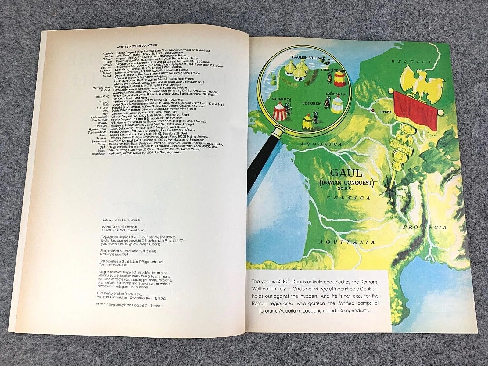 Asterix & the Laurel Wreath - 1970/80s Hodder/Dargaud UK Edition Paperback Book Uderzo