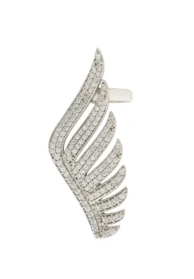 Athena Angel Wing Single Ear Climber Silver Left