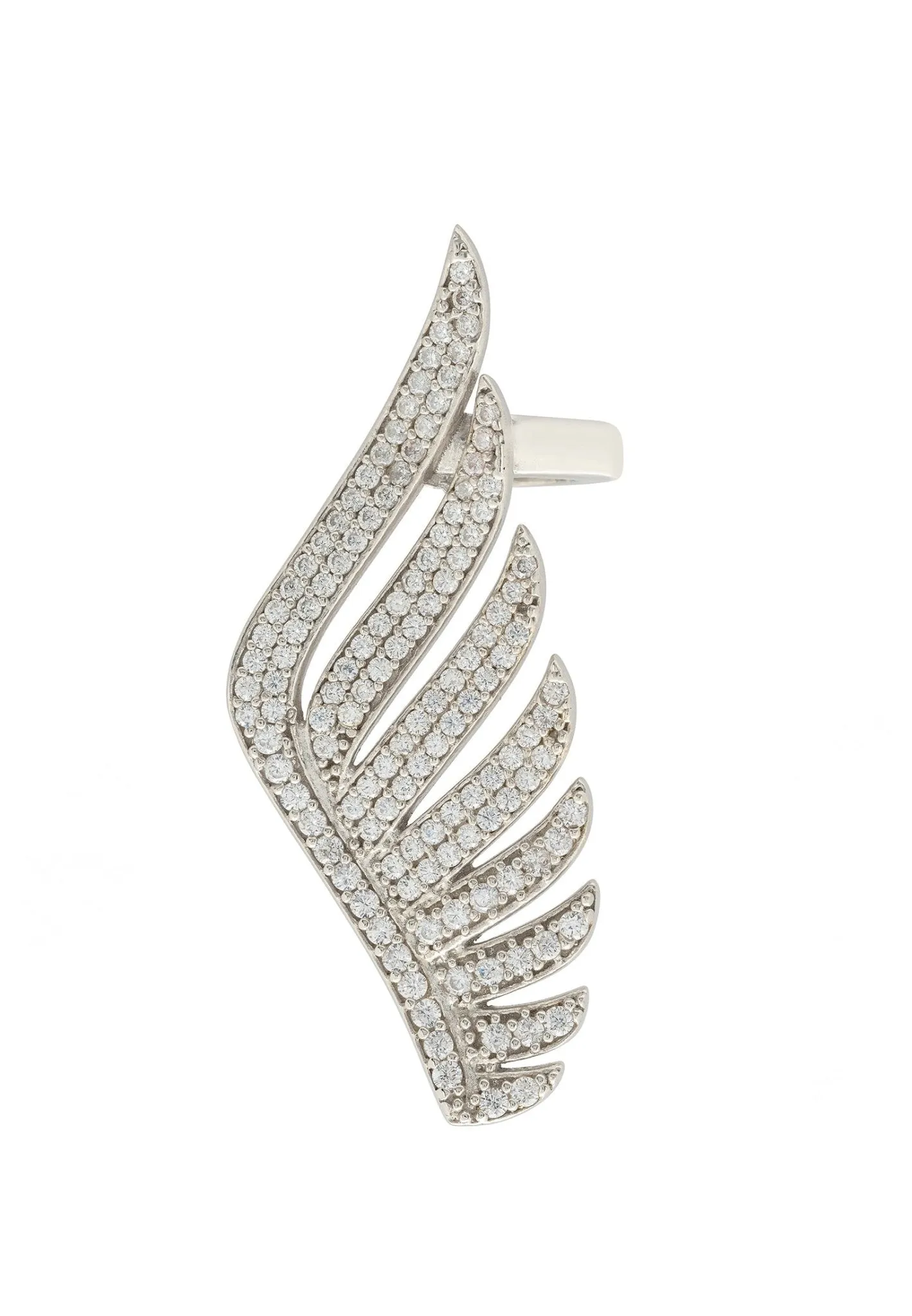 Athena Angel Wing Single Ear Climber Silver Left