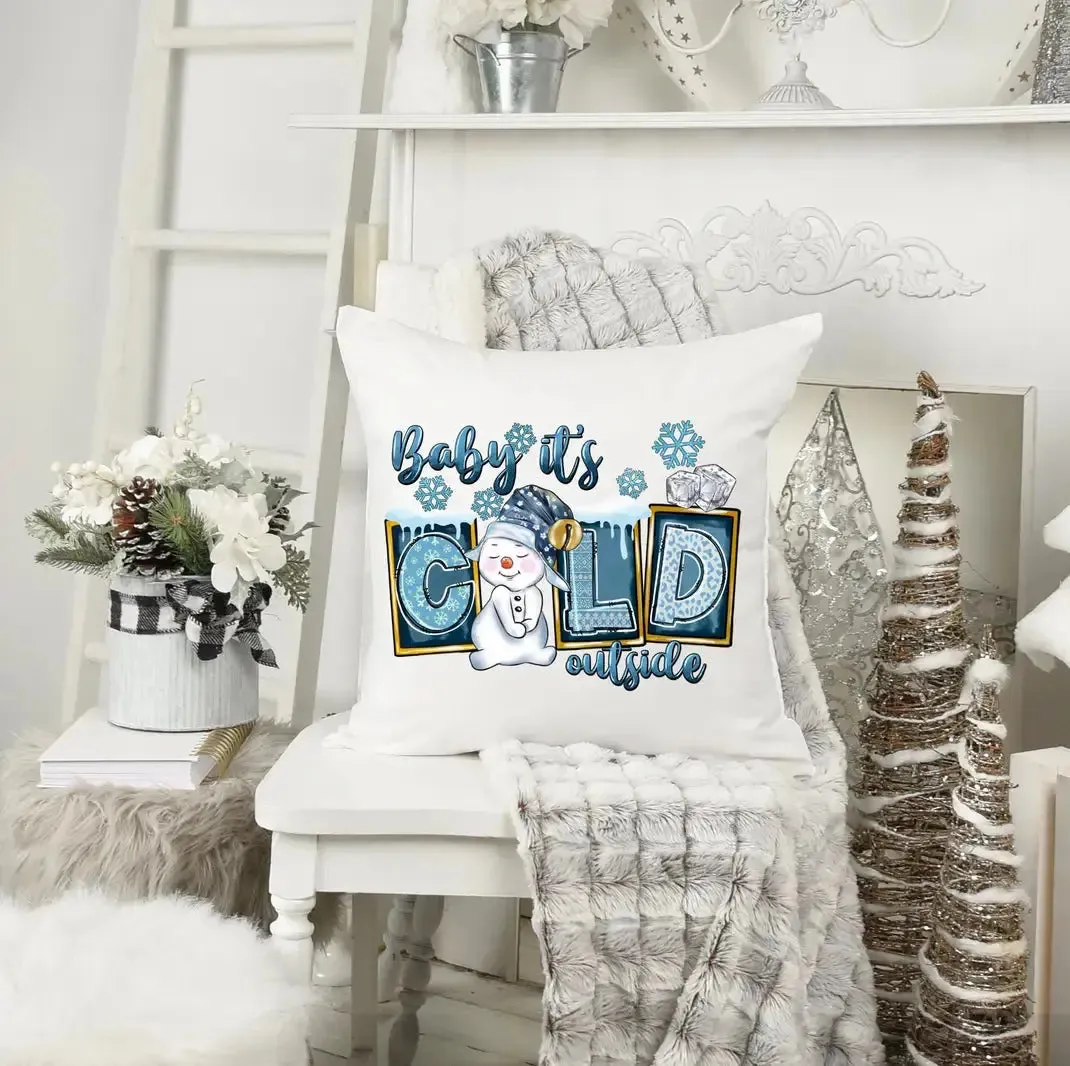 Baby It's Cold Outside Snowman Pillow