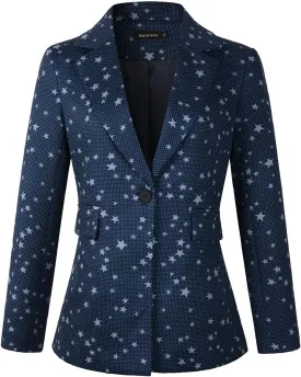 Beninos Womens Long Sleeve Casual One Button Blazer Jacket