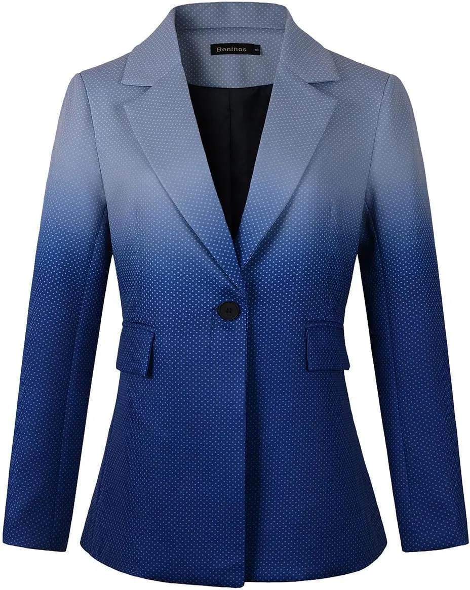 Beninos Womens Long Sleeve Casual One Button Blazer Jacket