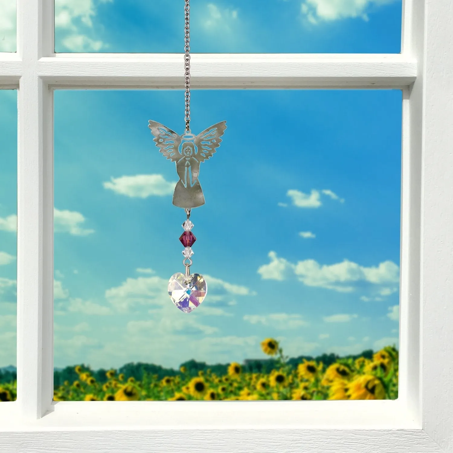 Birthstone Angel Crystal Suncatcher - February