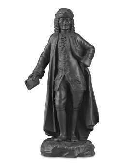 Black Basalt Figure of Voltaire by Wedgwood