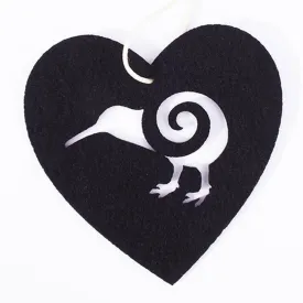 Black Felt Kiwi Christmas Decoration