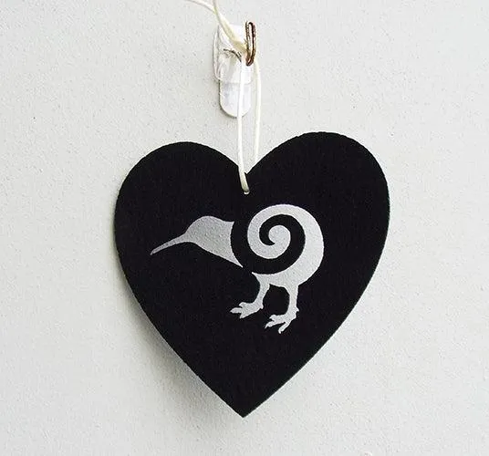 Black Felt Kiwi Christmas Decoration