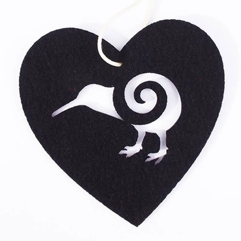 Black Felt Kiwi Christmas Decoration