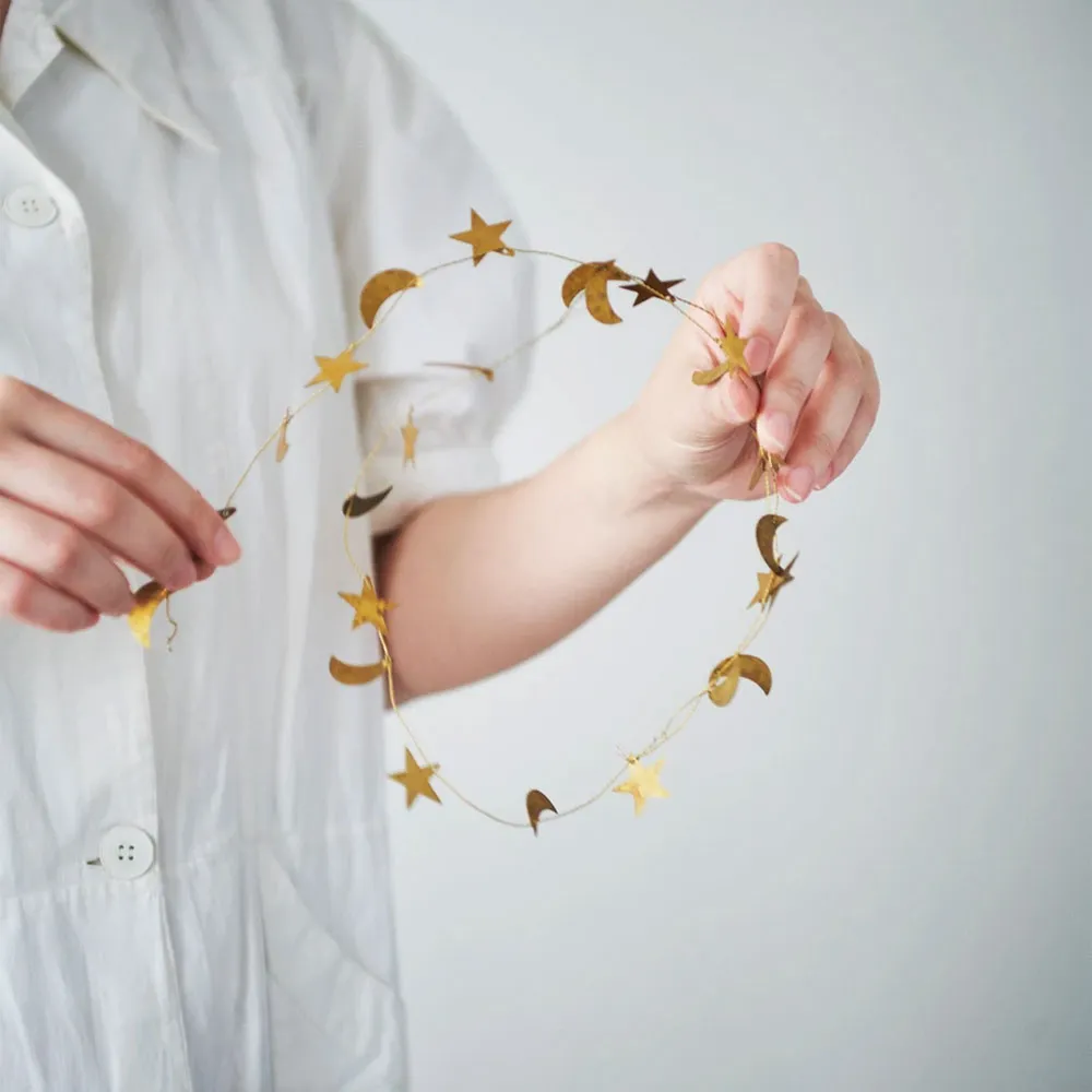 Brass Garland Star & Moon