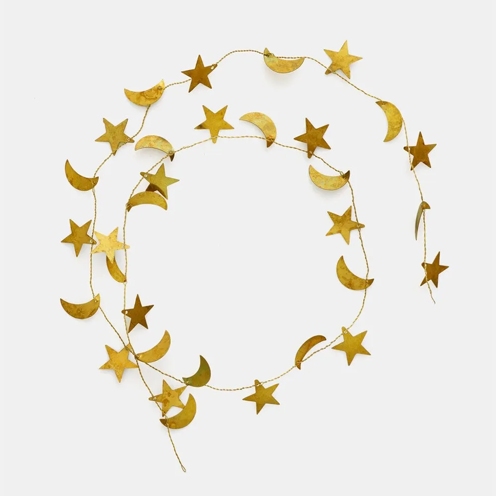 Brass Garland Star & Moon
