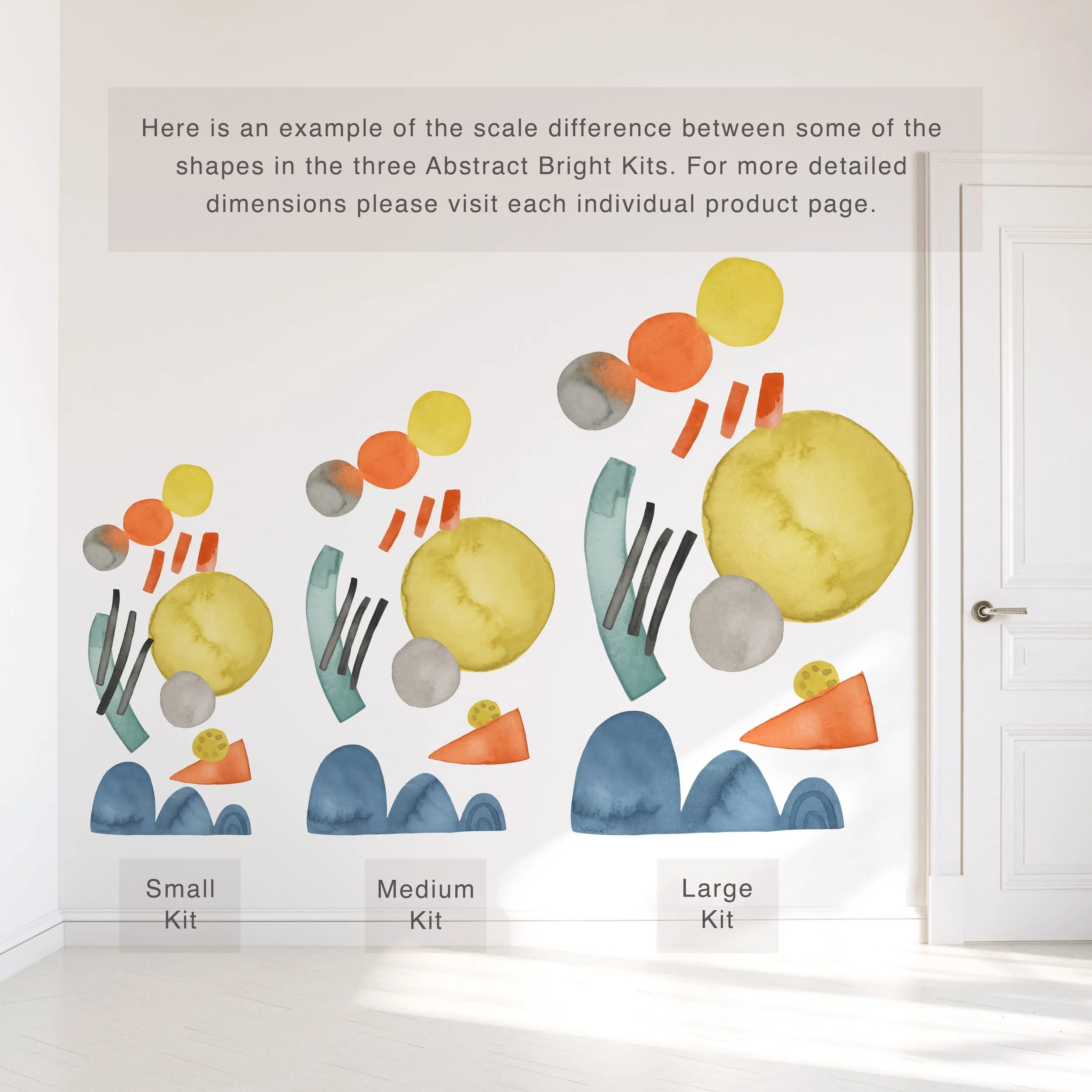 Bright Abstract Shapes Wall Decal Set - Medium