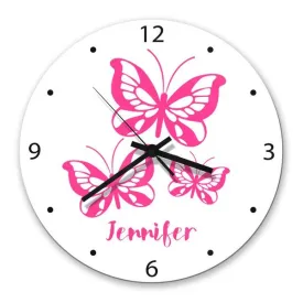 Butterflies Glass Clock