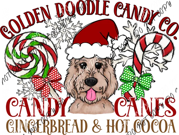 Candy Cane Co Dog (Select Breed) DTF Transfer