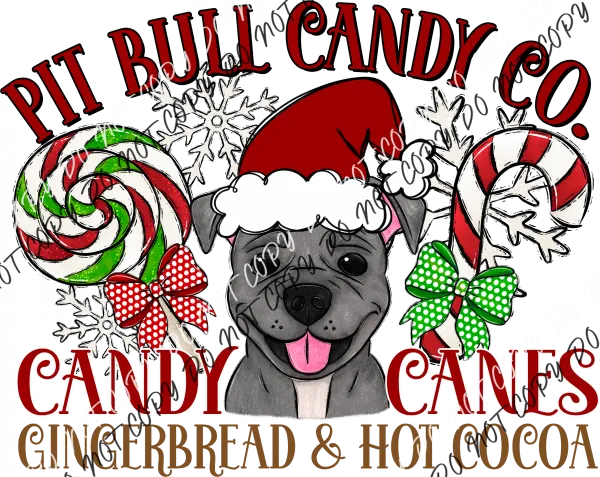 Candy Cane Co Dog (Select Breed) DTF Transfer