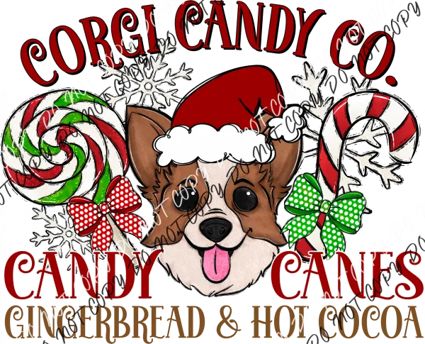 Candy Cane Co Dog (Select Breed) DTF Transfer