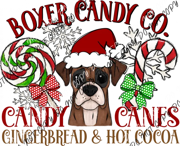 Candy Cane Co Dog (Select Breed) DTF Transfer