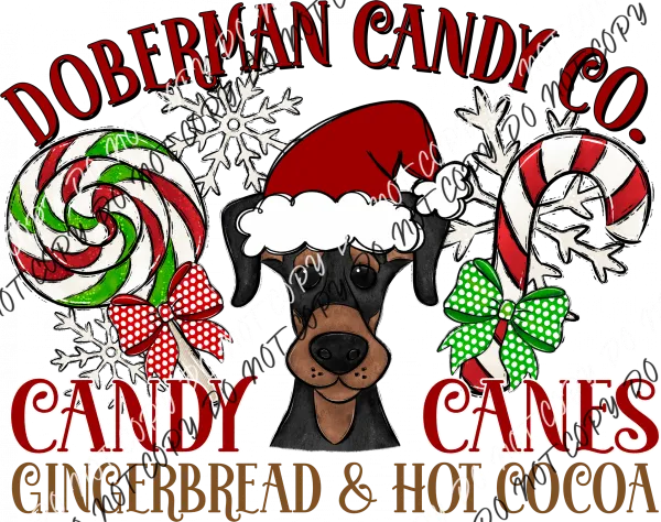 Candy Cane Co Dog (Select Breed) DTF Transfer