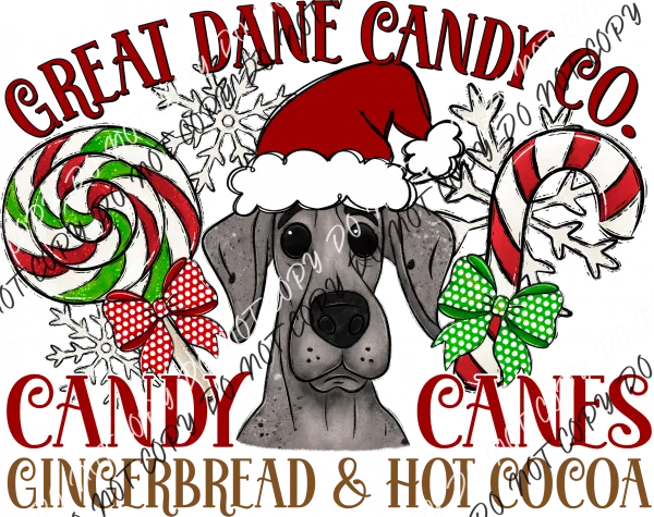 Candy Cane Co Dog (Select Breed) DTF Transfer