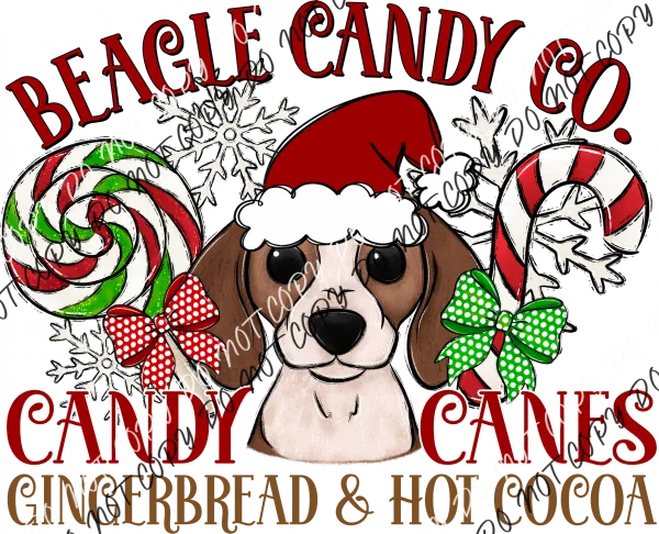 Candy Cane Co Dog (Select Breed) DTF Transfer
