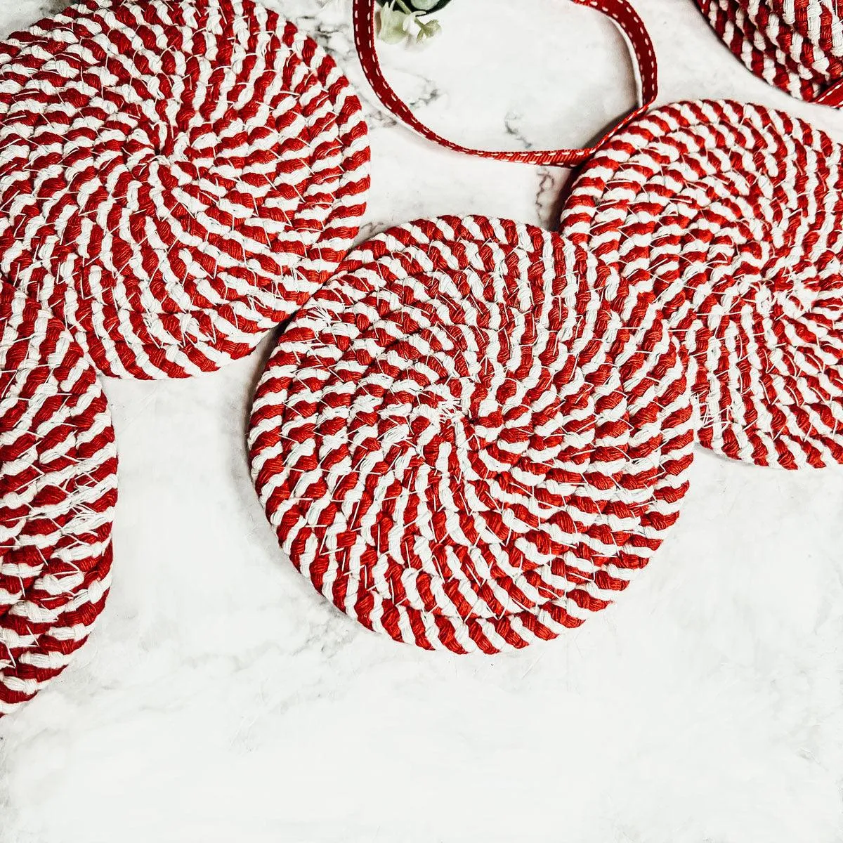Candy Cane Coaster 4pk