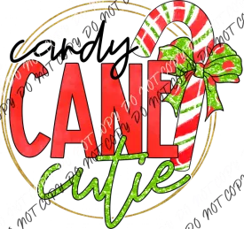 Candy Cane Cutie Red Green DTF Transfer
