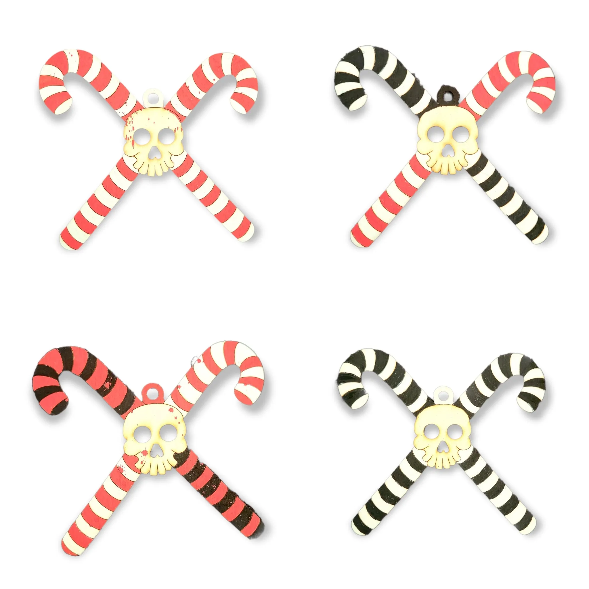 Candy Cane Skeleton Ornament