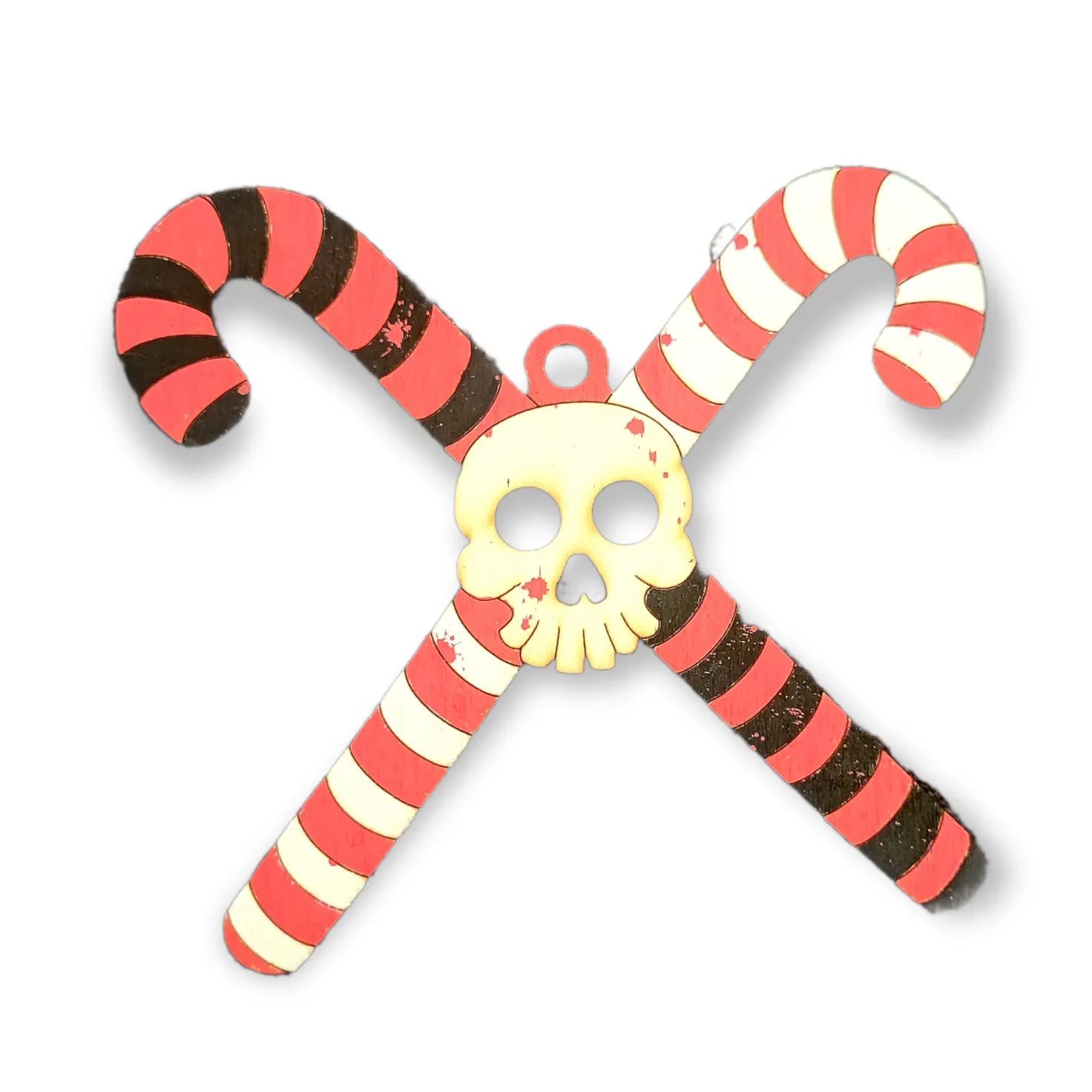 Candy Cane Skeleton Ornament