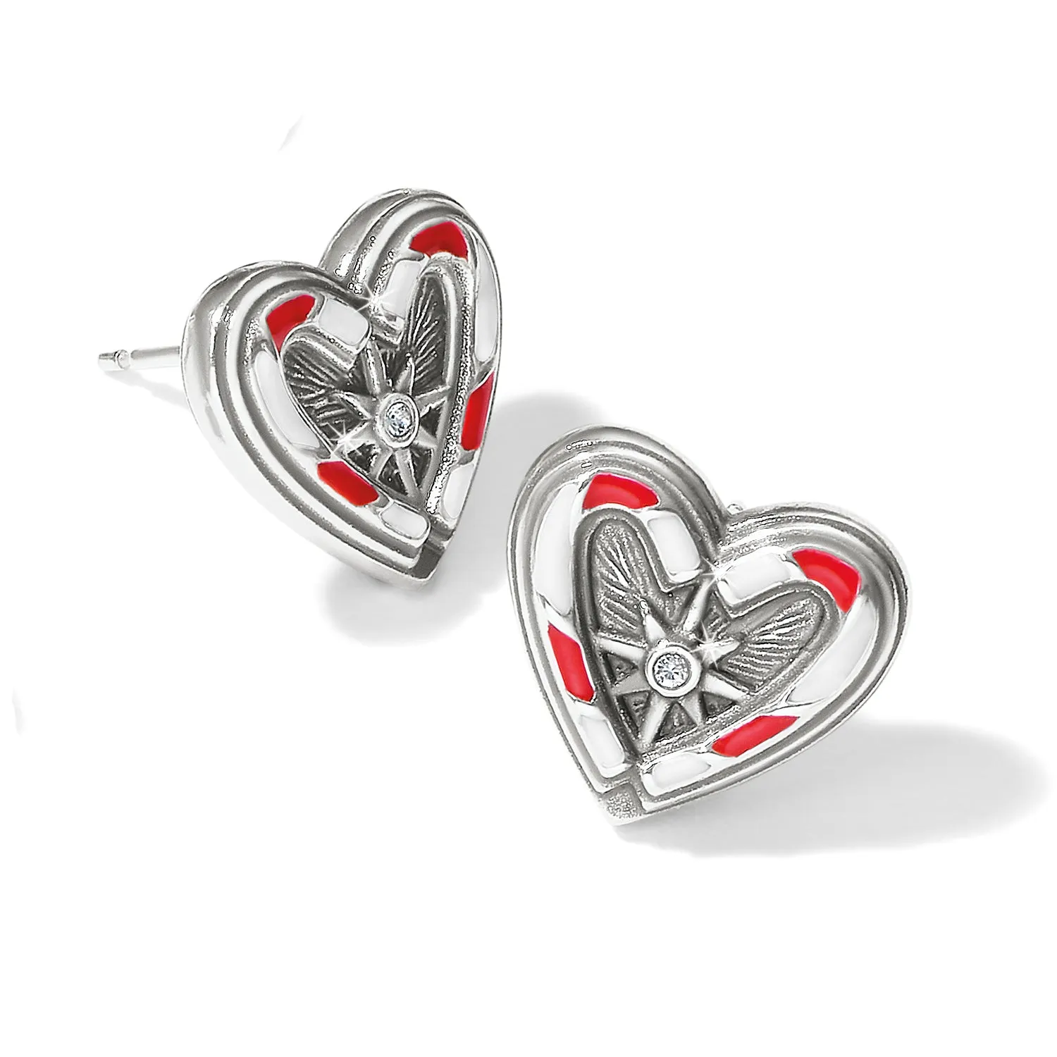 Candycane Sweetheart Post Earrings