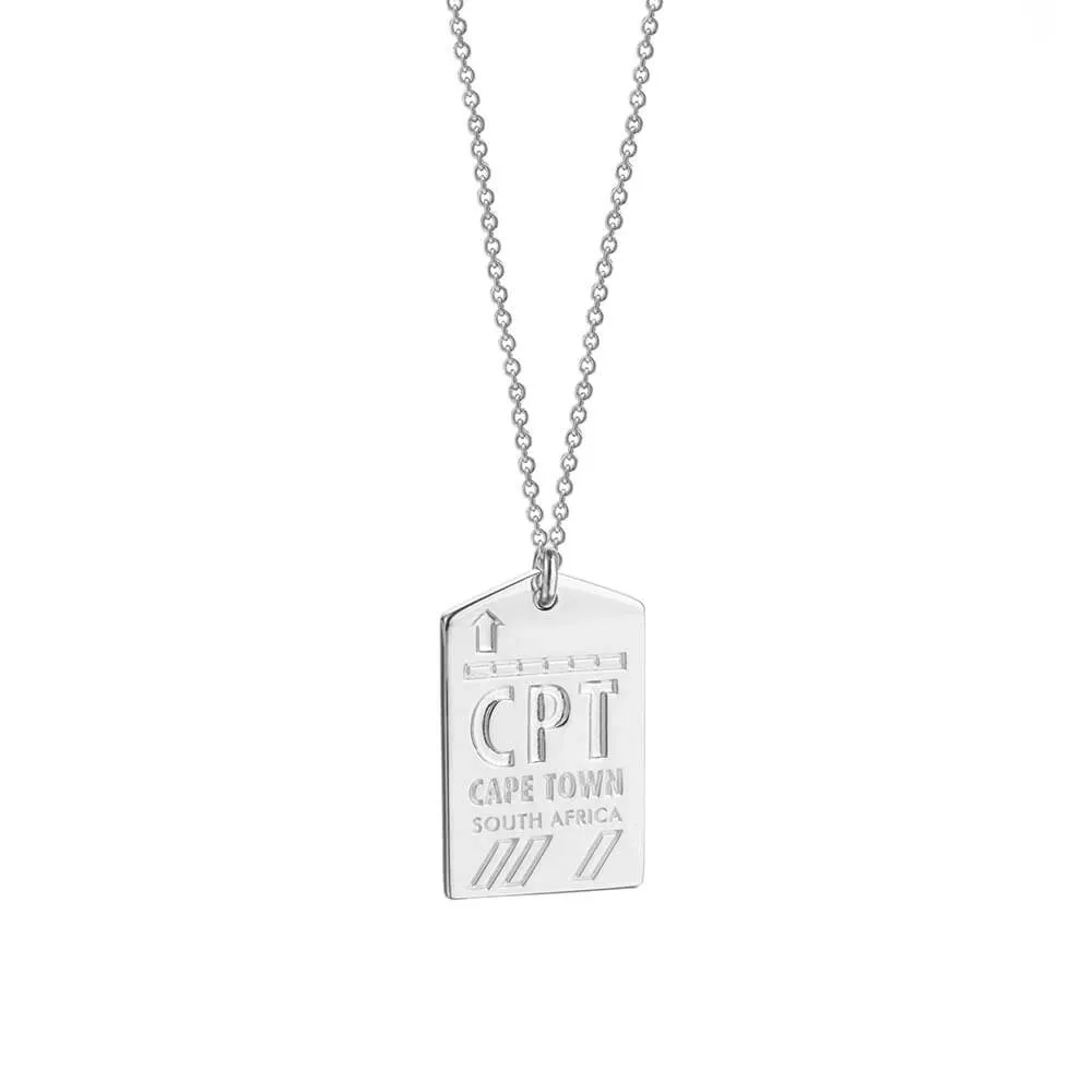 Cape Town South Africa CPT Luggage Tag Charm Silver