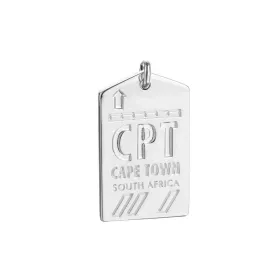 Cape Town South Africa CPT Luggage Tag Charm Silver