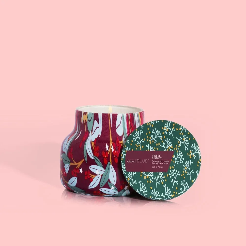 Capri Blue: Pattern Play Petite Jar in Tinsel & Spice 8oz