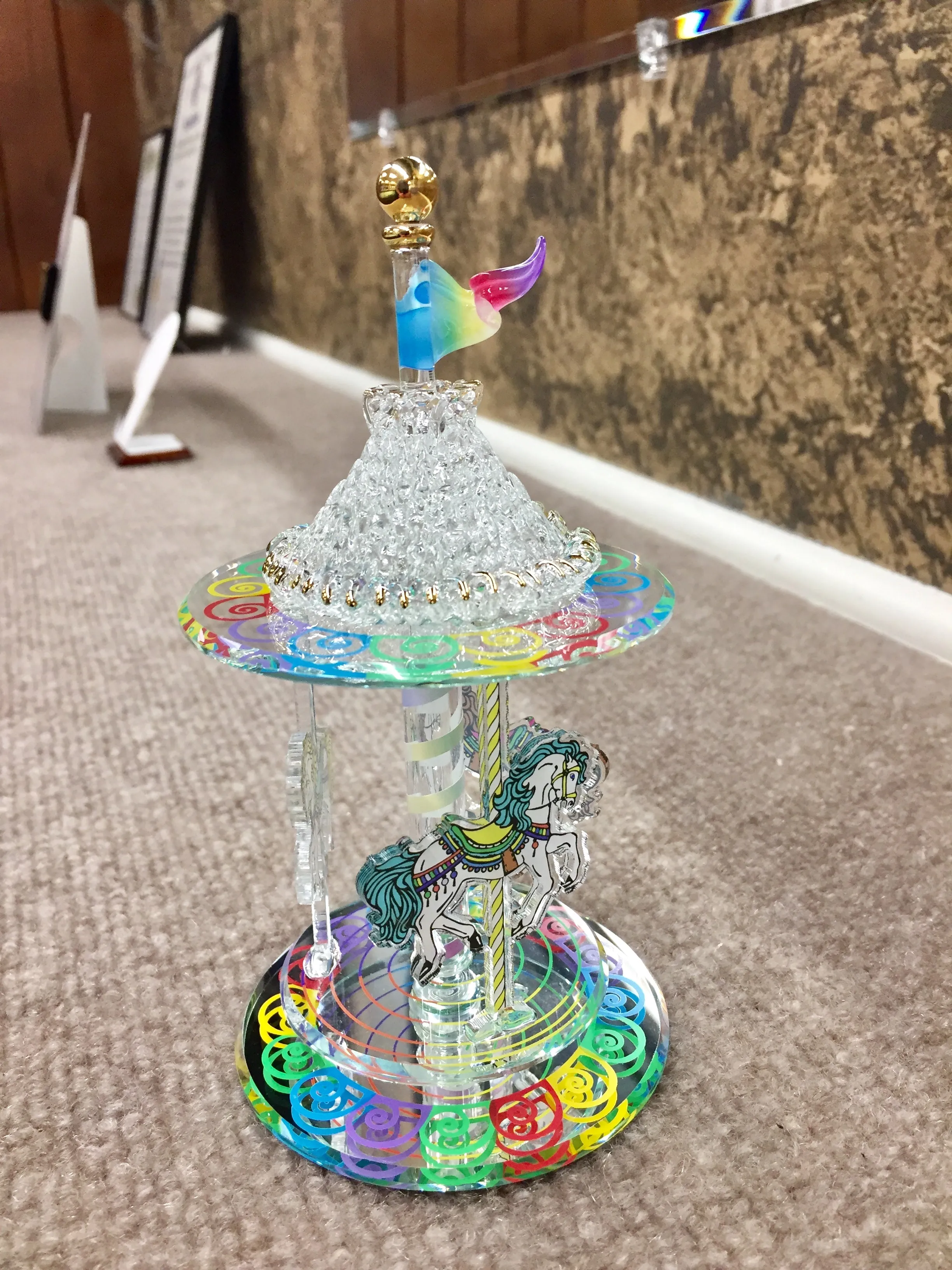 Carousel Glass Figurine