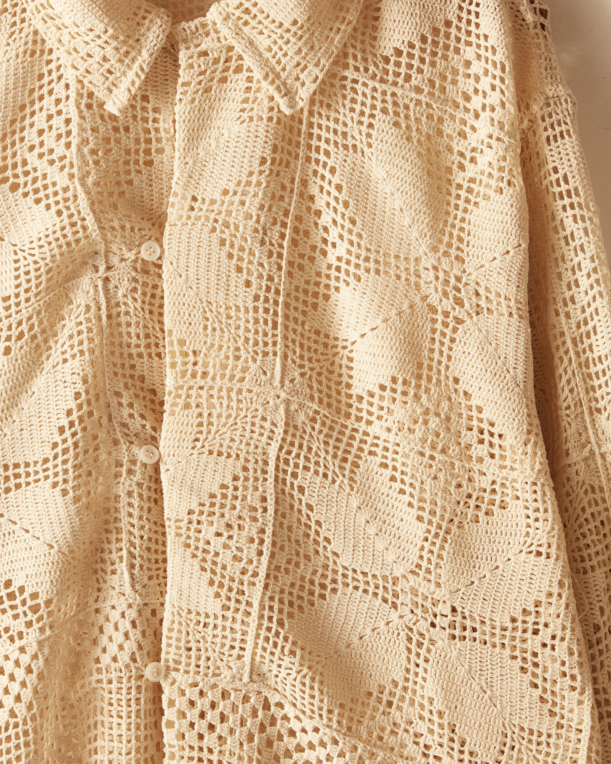 Champagne Leaf Crochet Shirt - L/XL