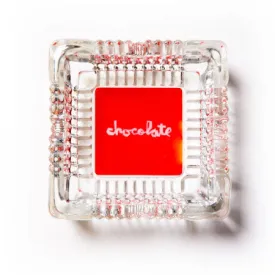 Chocolate Red Square Ashtray