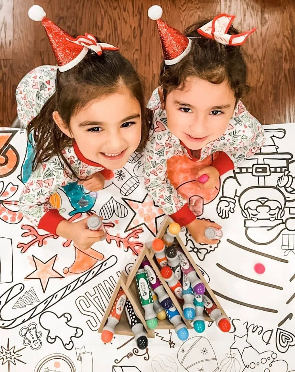 Christmas Coloring Collage Table Cover