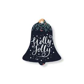 Christmas Decorations HOLLY JOLLY II- Wooden Xmas Bell And Fridge Magnet