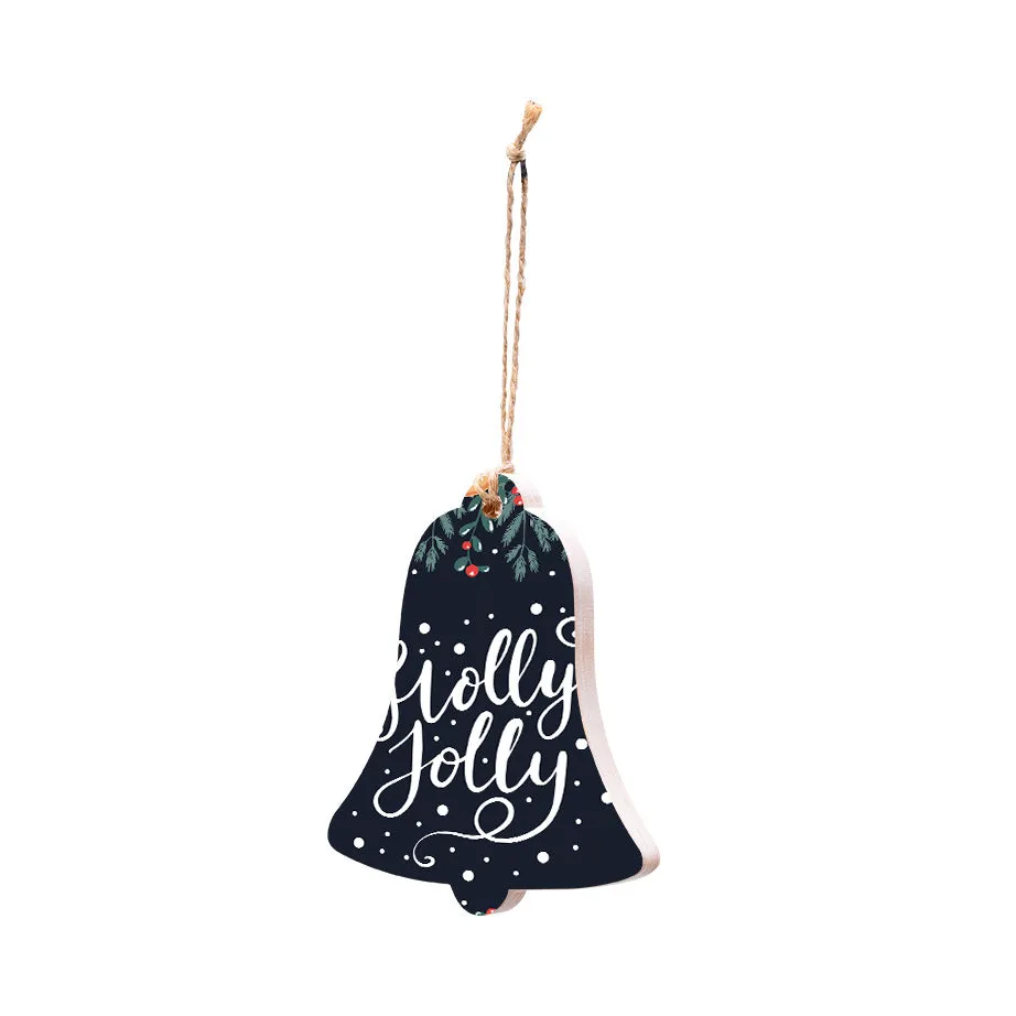 Christmas Decorations HOLLY JOLLY II- Wooden Xmas Bell And Fridge Magnet