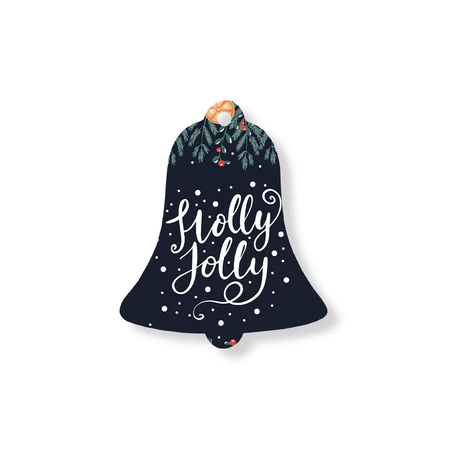 Christmas Decorations HOLLY JOLLY II- Wooden Xmas Bell And Fridge Magnet
