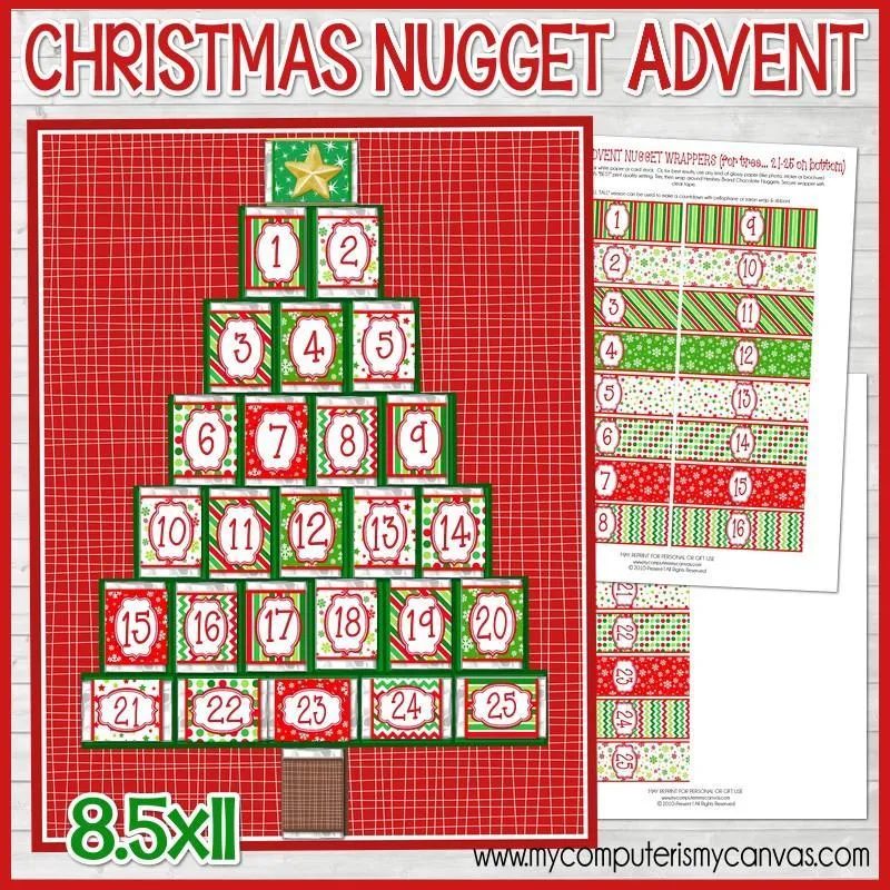 Christmas Nugget Countdown {Advent Tree} PRINTABLE