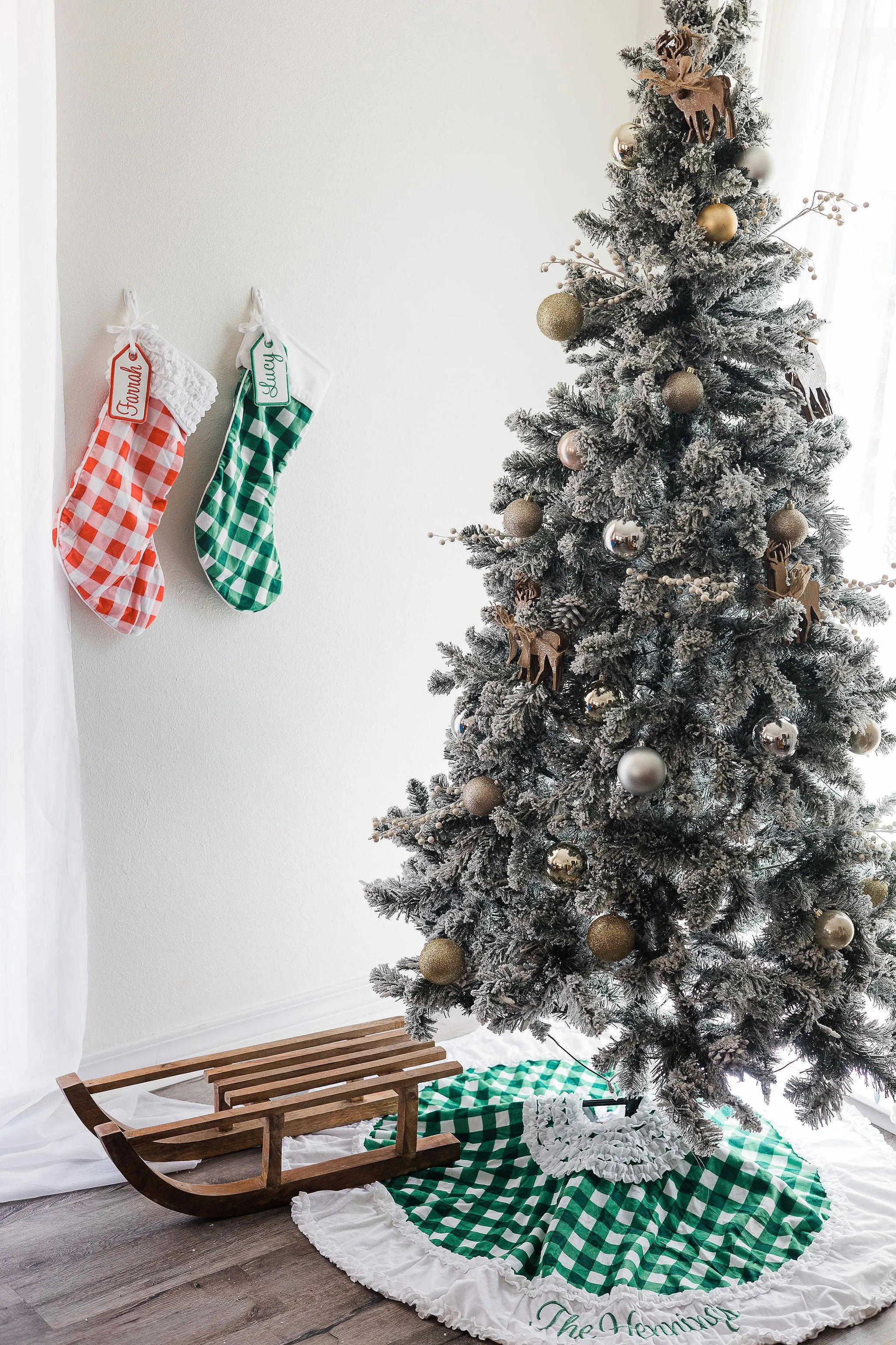Christmas Stocking - Green Gingham
