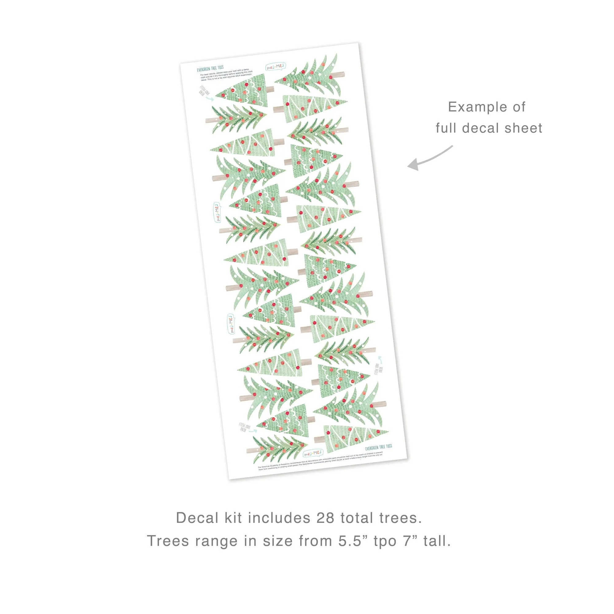 Christmas Tree Toss Wall Decal Set