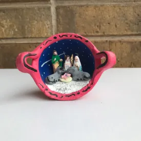 Clay mini nativity decor