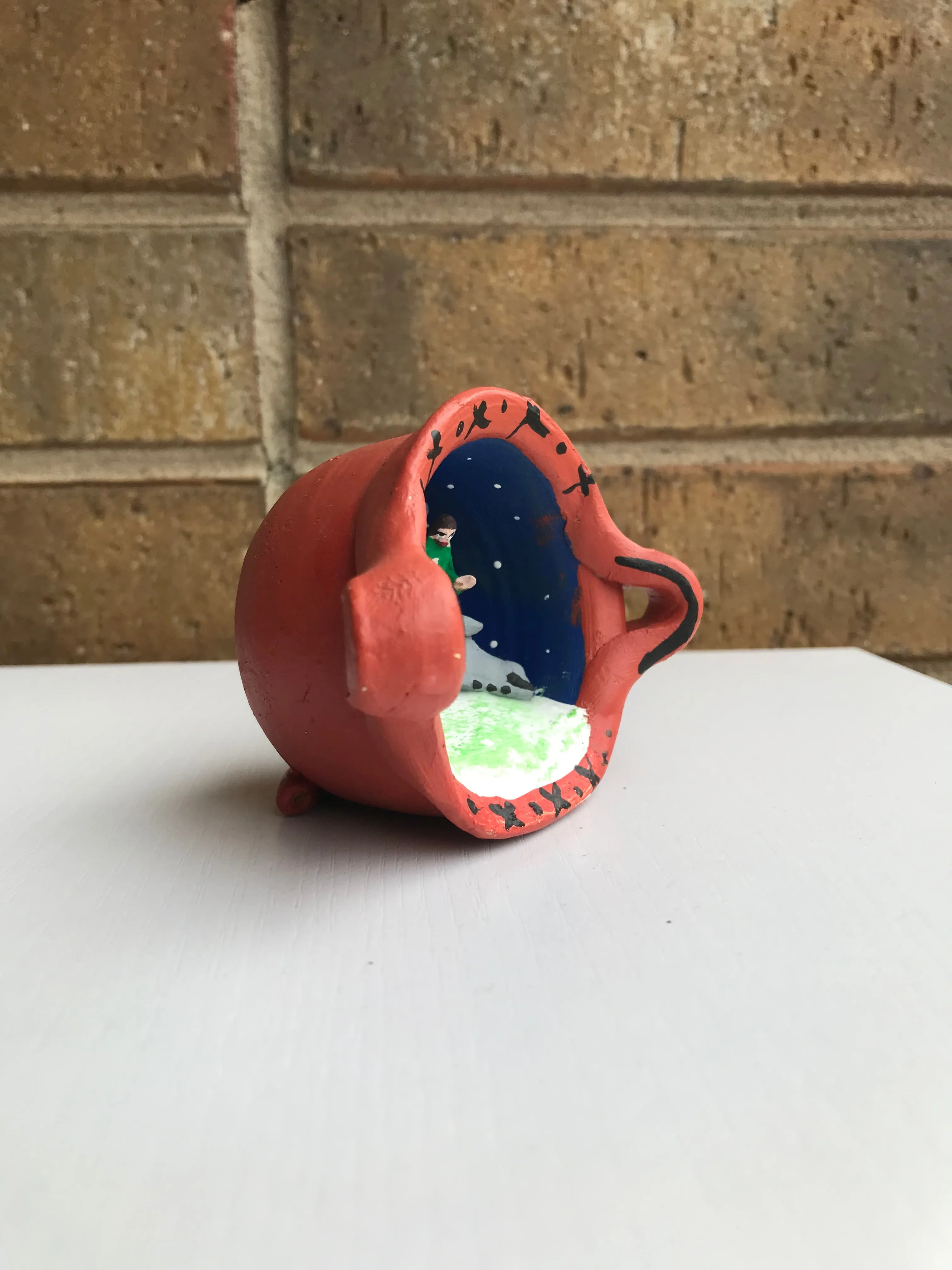 Clay mini nativity decor