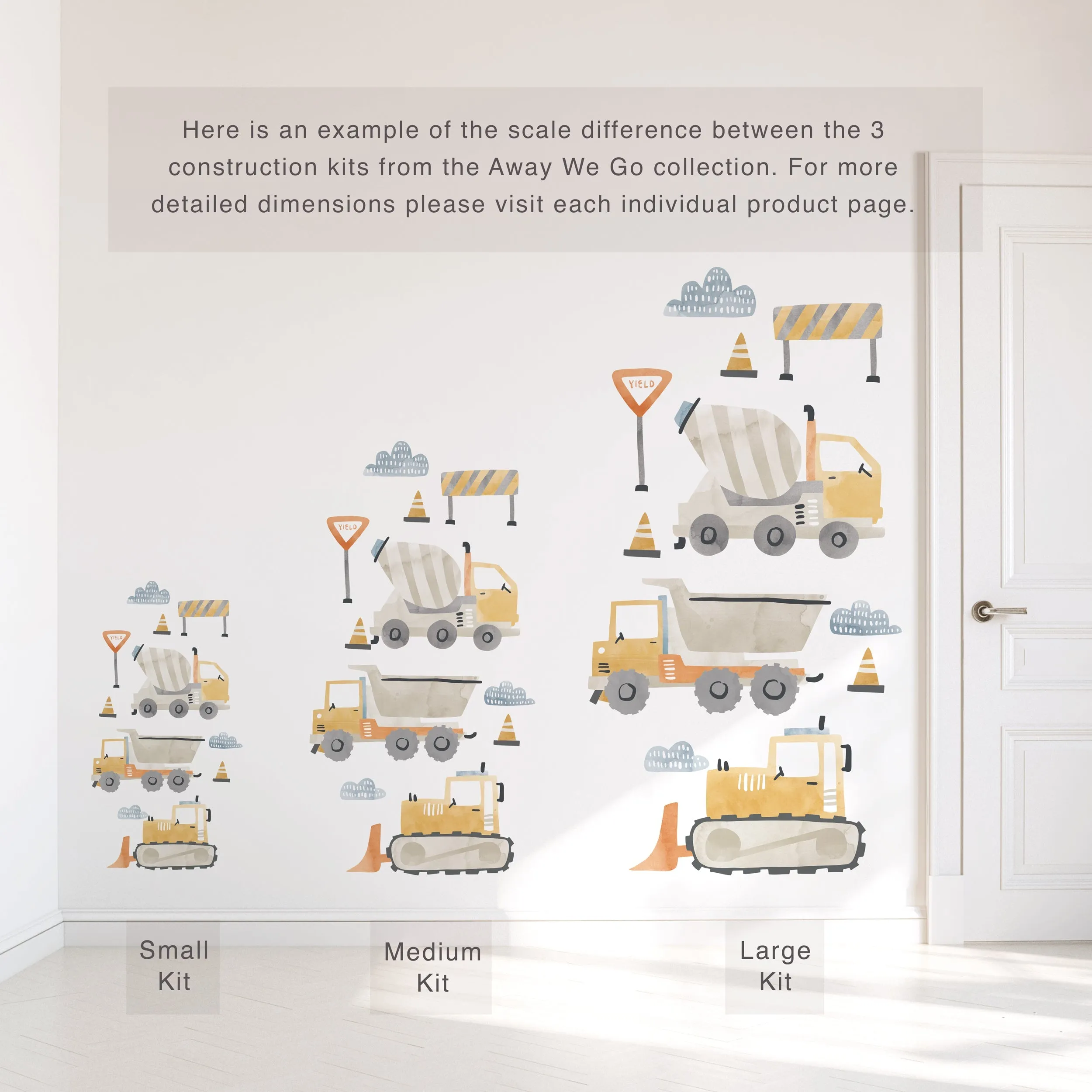 Construction Wall Decal Set - Medium