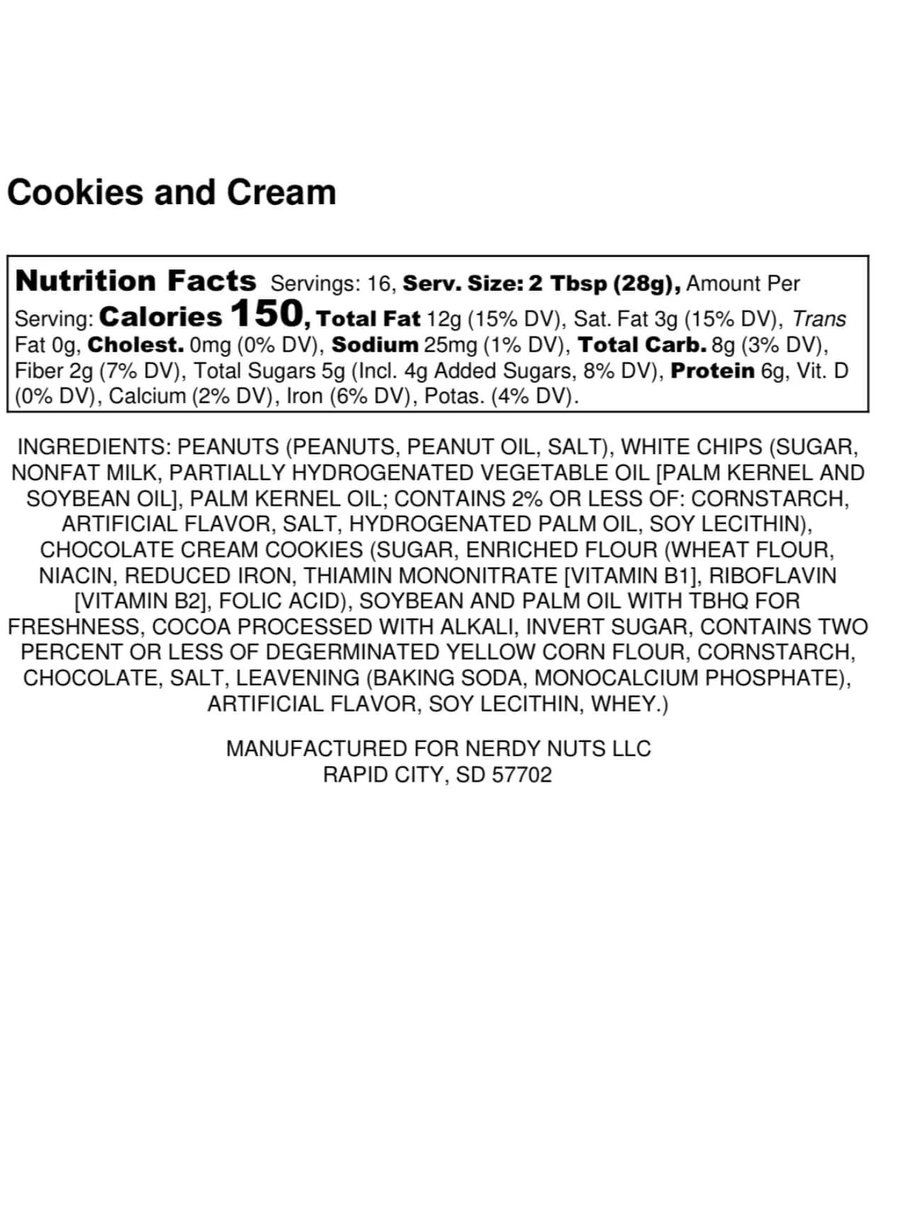 Cookies & Cream Peanut Butter
