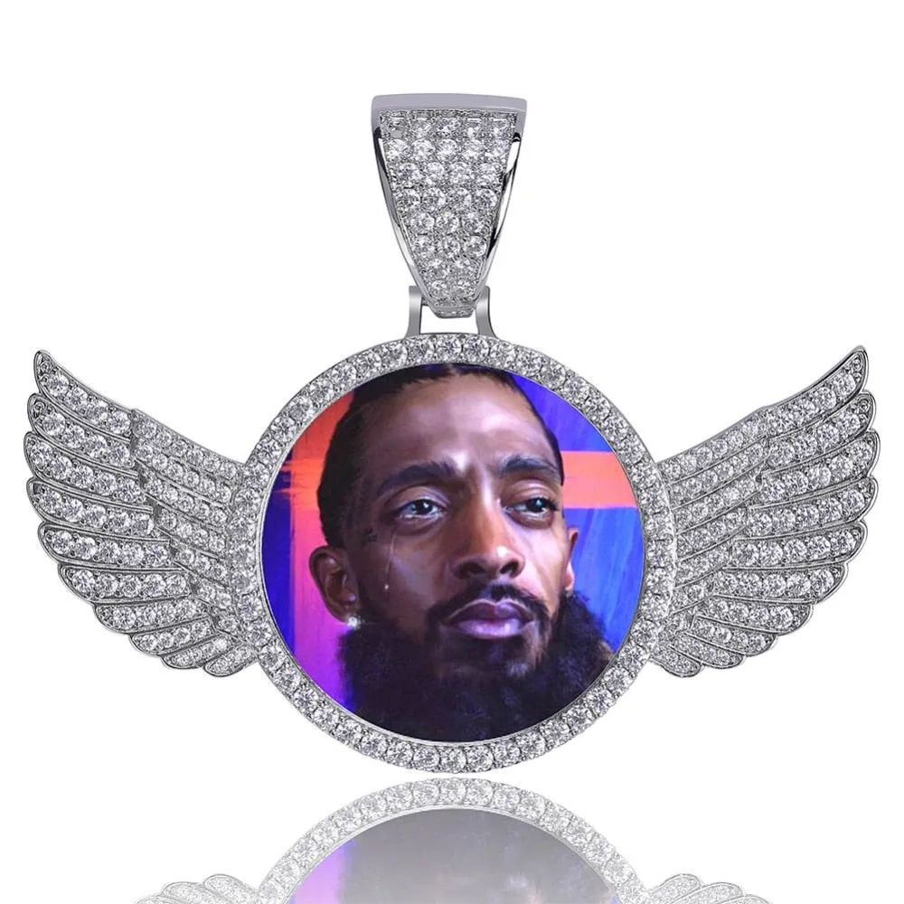 Custom Angel Wing Necklace-Best Gifts For Men- Necklace With Picture Inside