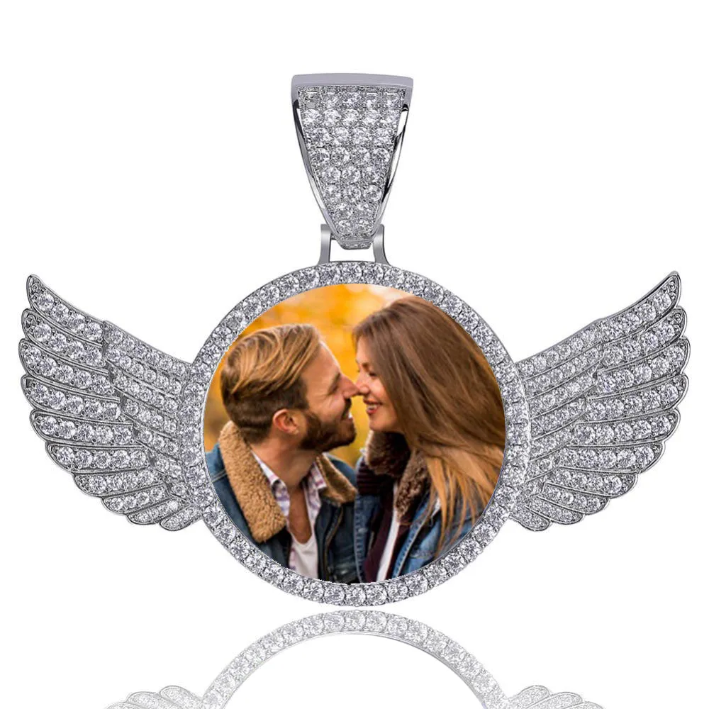 Custom Angel Wing Necklace-Best Gifts For Men- Necklace With Picture Inside