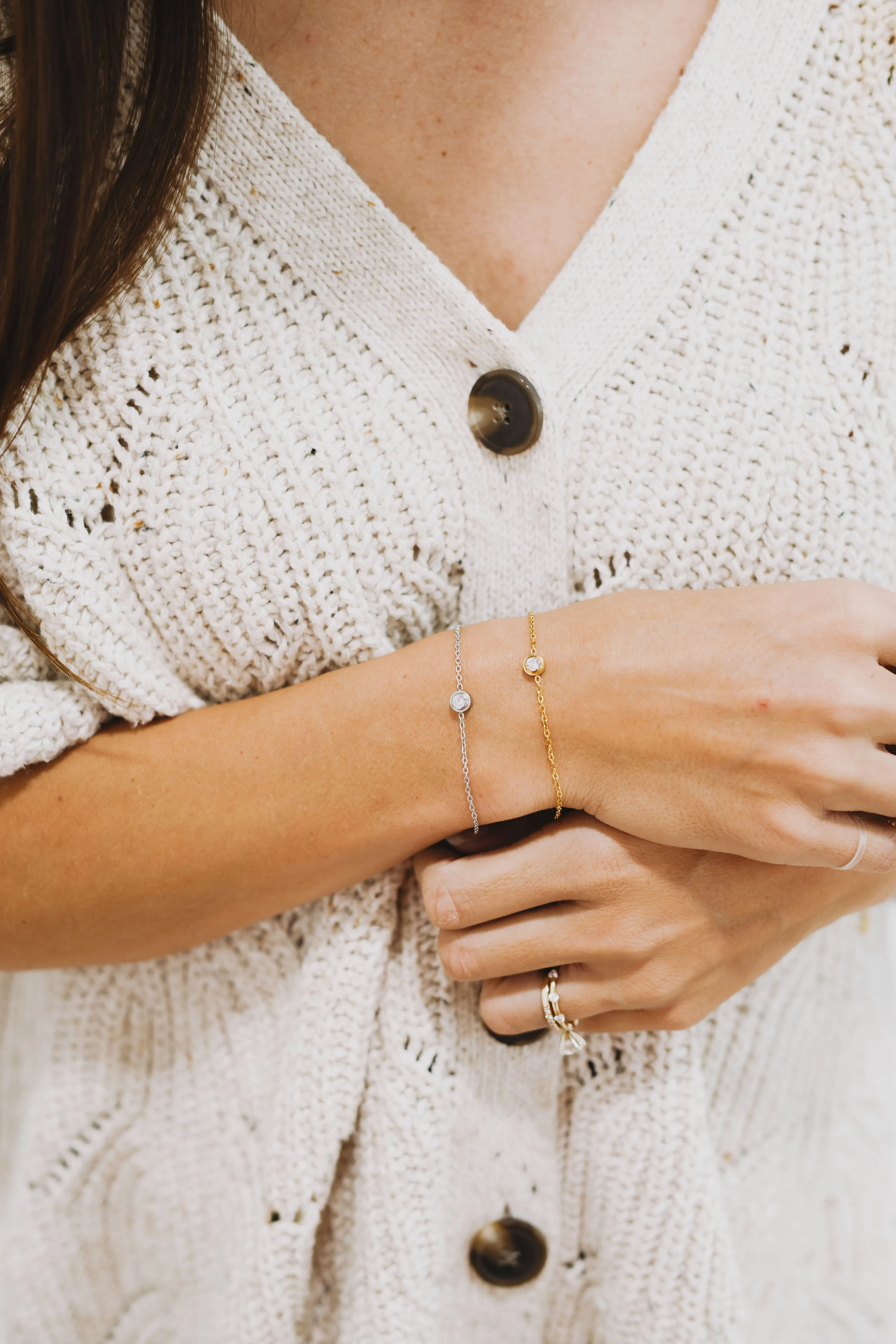 Dainty Single Gemstone Bracelet