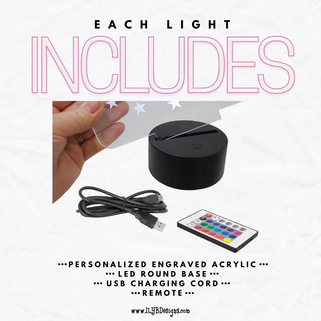 Dancer LED Night Light with Personalized Script Name