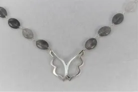 Double Wing Pendant with Smoky Quartz necklace