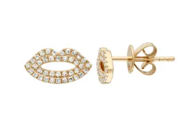 Earrings 14kt Gold & Diamonds Mouth